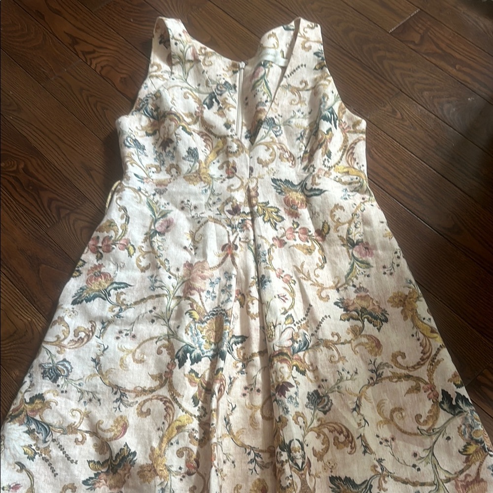 Zimmerman Embroidered Ivory Fit-and-Flare Dress